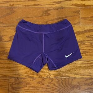 Nike Purple Performance Shorts with White Swoosh